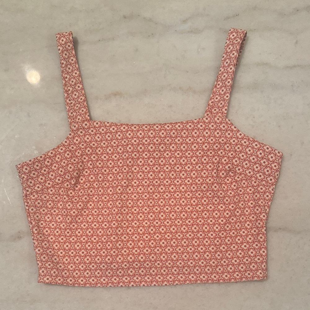 Altar'd State Geometric Coral Tank Top